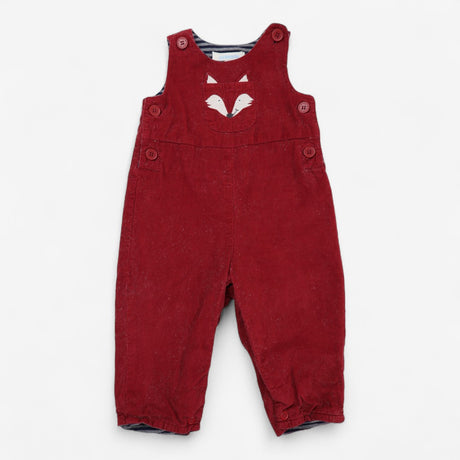 Red Cord Fox Dungaree with Blue Striped Lining