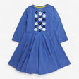 Dress long sleeves blue with white and navy flower