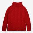 Red Cable Knit Roll Neck Jumper Wool Blend