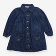 Dress Button Up Blue Denim butterfly on pocket
