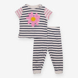 Black and White Striped Daisy Pyjamas