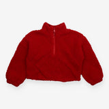 Sweater half zip fleece red