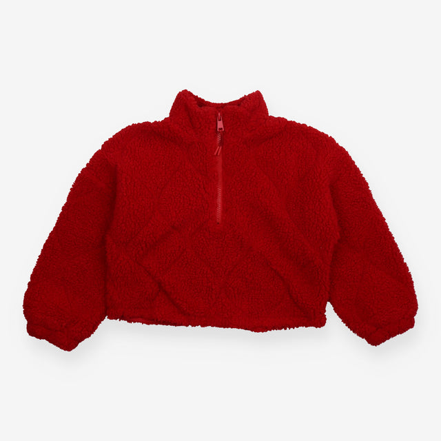 Sweater half zip fleece red