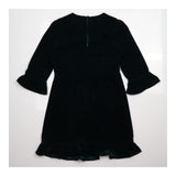 Mini Dress Velvet Green Tiered Frill Sleeve