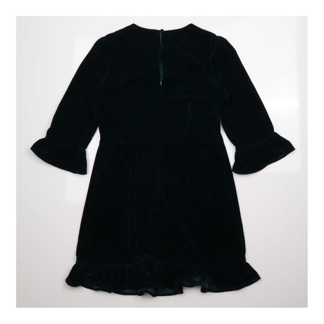 Mini Dress Velvet Green Tiered Frill Sleeve
