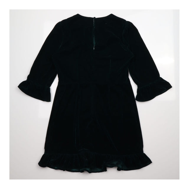 Mini Dress Velvet Green Tiered Frill Sleeve