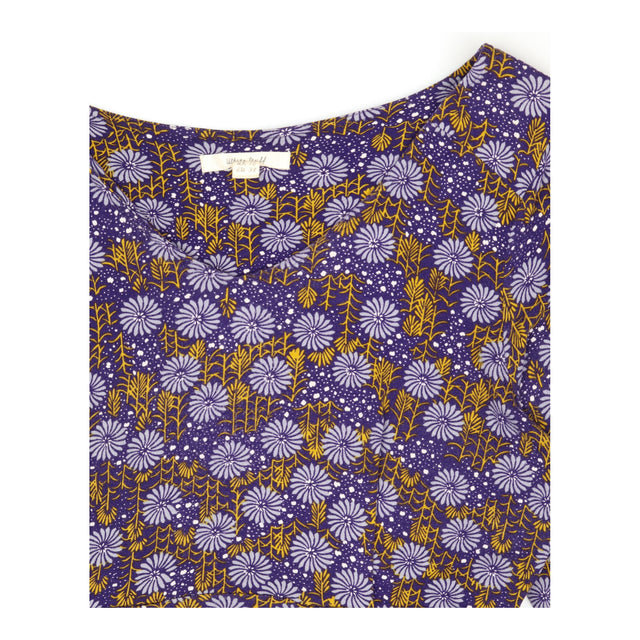 Jersey Dress Purple Floral Long Sleeve Stretch