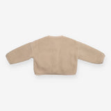 Sherpa Cardigan with Pockets and Poppers Cream