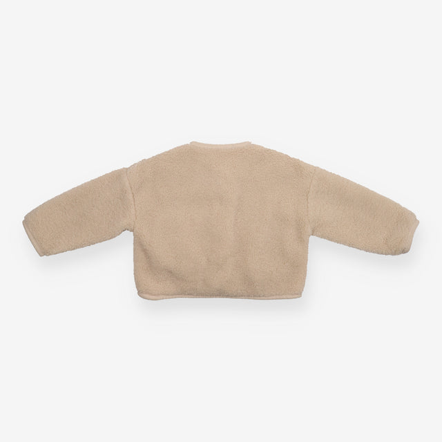 Sherpa Cardigan with Pockets and Poppers Cream