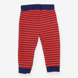 Joggers red with navy stripes
