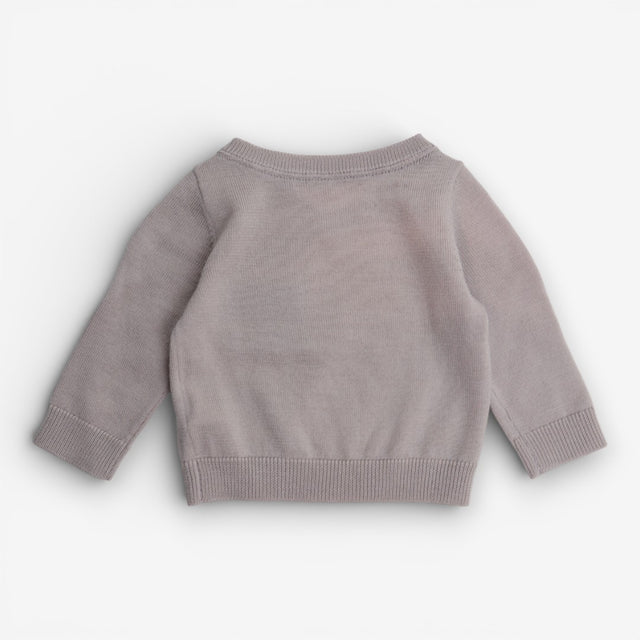 Beige knit sweater with pocket