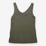 Vest Top Scoop Neck Bamboo Khaki Green