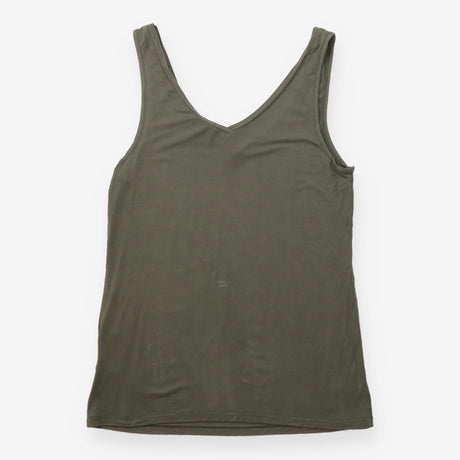 Vest Top Scoop Neck Bamboo Khaki Green