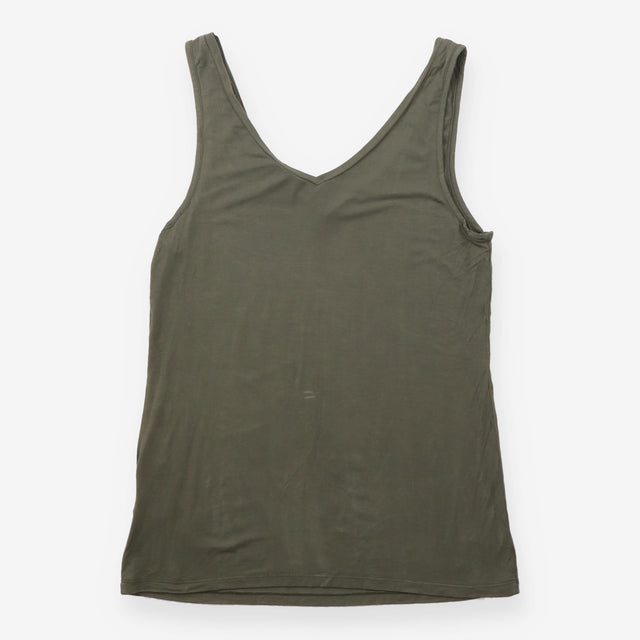 Vest Top Scoop Neck Bamboo Khaki Green