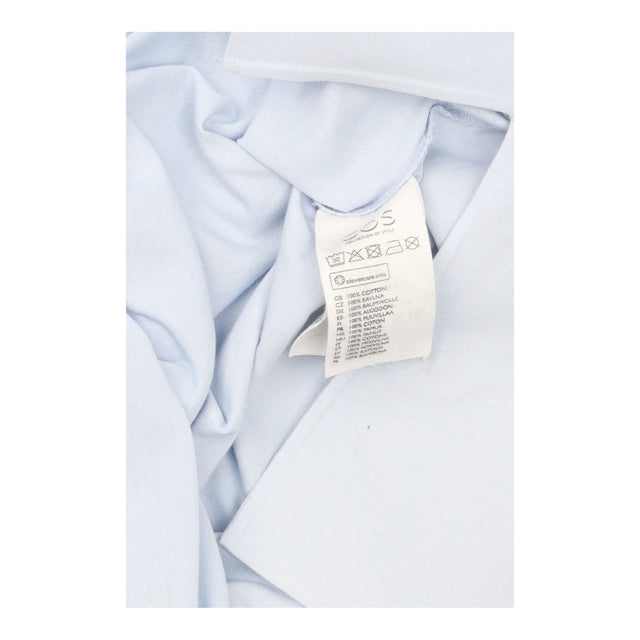 Top Oversized Stepped Hem Light Blue
