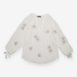 Blouse Ivory Botanical Embroidery Long Sleeve