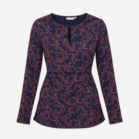 Maternity Nursing Tunic Navy and Pink Floral