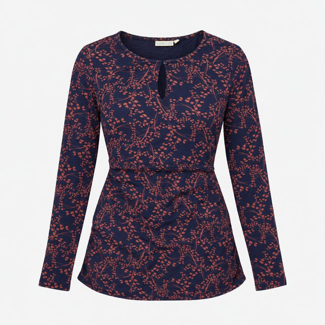 Maternity Nursing Tunic Navy and Pink Floral
