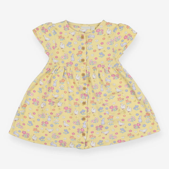 Yellow Ducks and Flowers Dress
