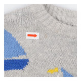 Sweater grey blue sailing boats