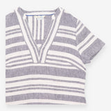 Shift Dress Blue White Multi-directional Stripe 10