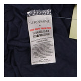Dark Navy Viscose Stretch Ribbed Scoop Neck Double