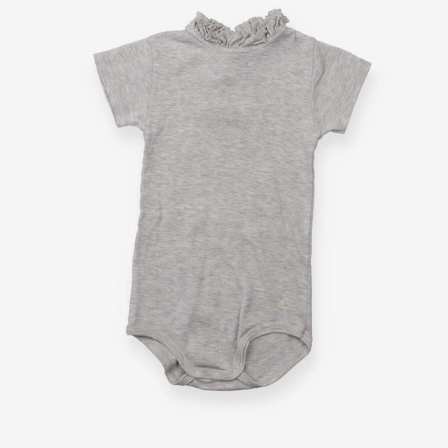 Bodysuit grey ruffle neck