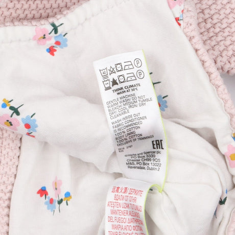 Light pink cardigan knit floral lining 