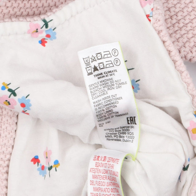 Light pink cardigan knit floral lining 