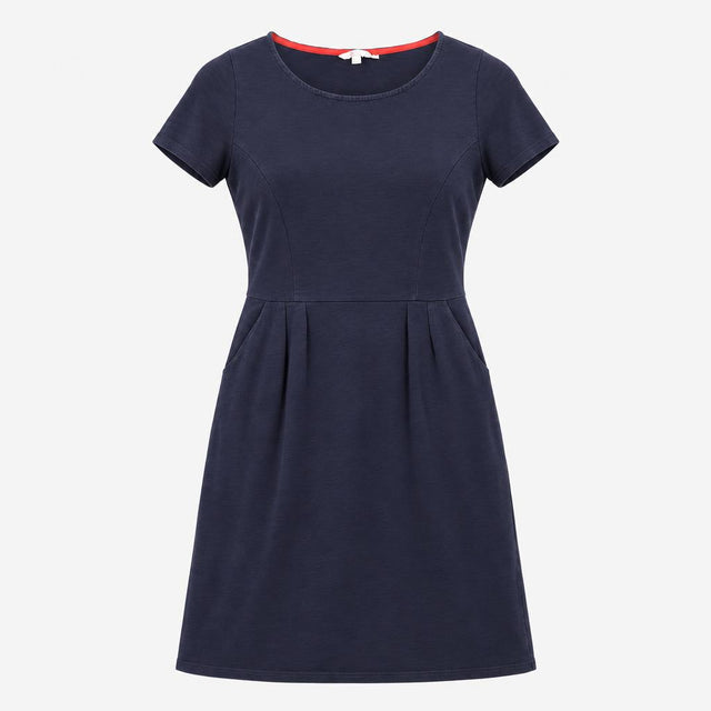 Jersey Dress Navy Short Sleeve Pocket