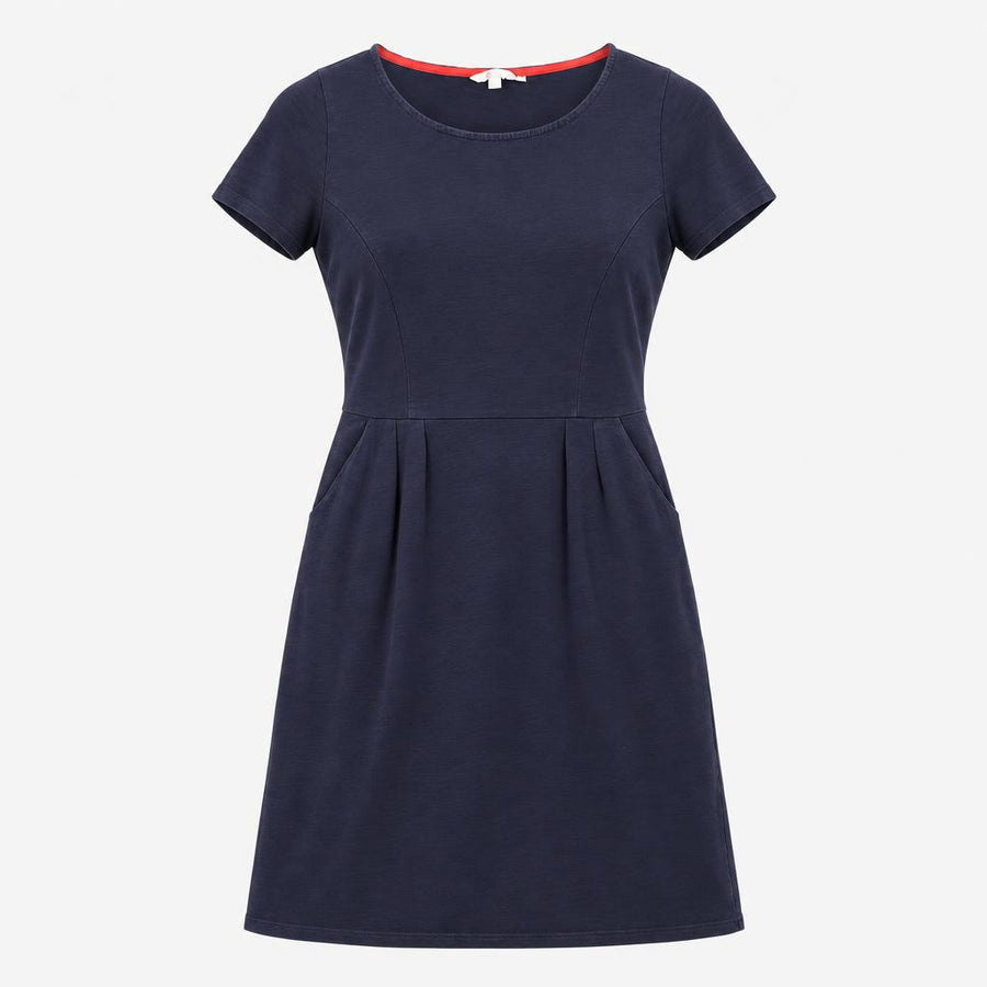 Jersey Dress Navy Short Sleeve Pocket