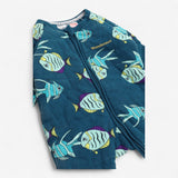 Wondersuit padded sleepsuit green fish