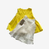 Handmade Yellow Woven Dress with Slip