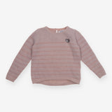 Sweater knit purple sparkle stripe 