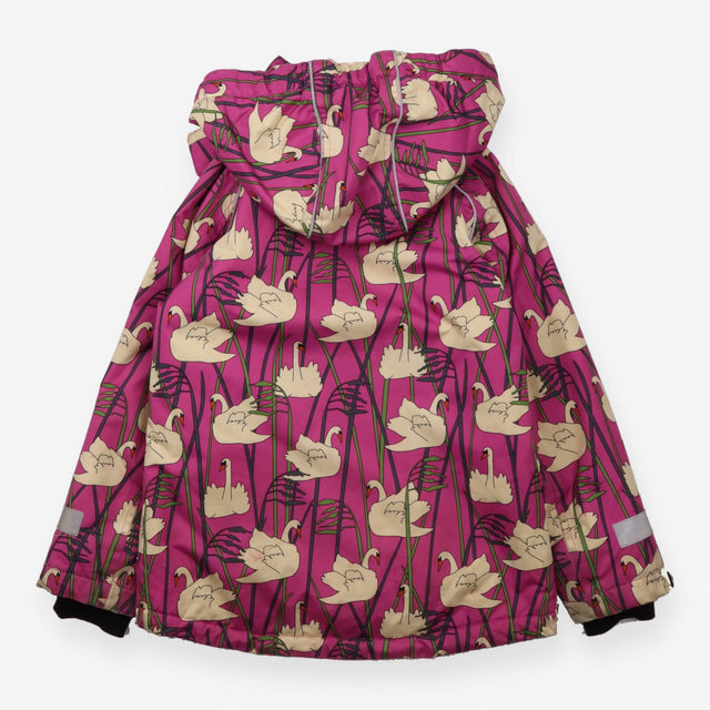 Rain Coat Lined Pink with Swans Prints