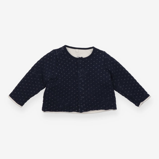 Cardigan Navy with White Stars and Crosses