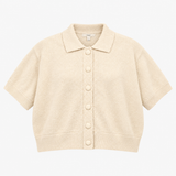 Cardigan Natural Cotton Polyester Collared Texture