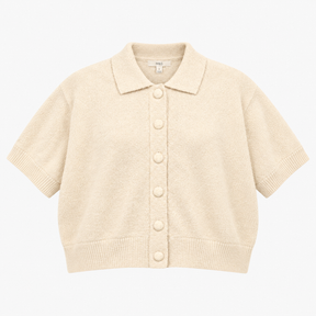 Cardigan Natural Cotton Polyester Collared Texture