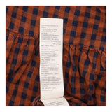 Dress Midi Gingham V Neck Rust Navy