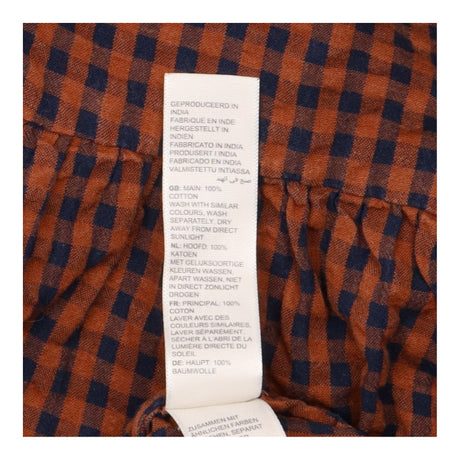 Dress Midi Gingham V Neck Rust Navy