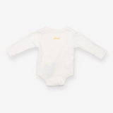 Bodysuit white  LS yellow hare popper