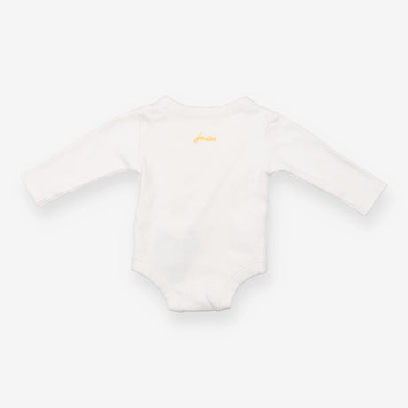 Bodysuit white  LS yellow hare popper
