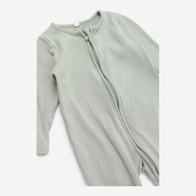 Mint Green Ribbed Sleepsuit