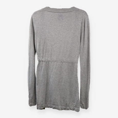 Grey Tie Up Wrap Maternity Nursing Cardigan Knit
