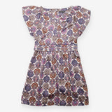 Purple Paisley Short Sleeve Midi Dress