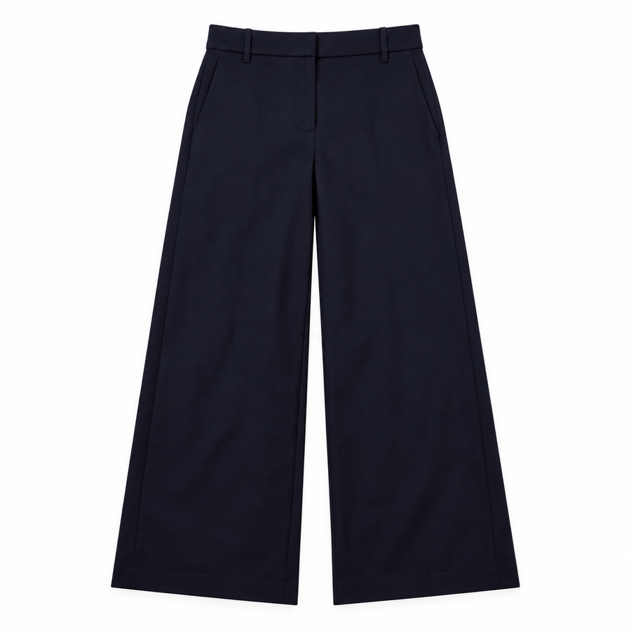 Trousers Navy Wide Leg Smart
