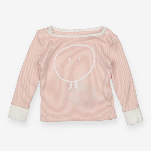 Tee LS face pink stripe