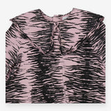 Dress pink denim with tiger print