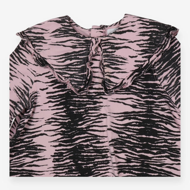 Dress pink denim with tiger print