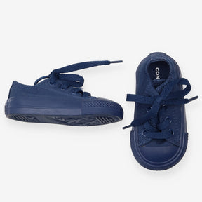 Navy Lace Up Baby Trainers
